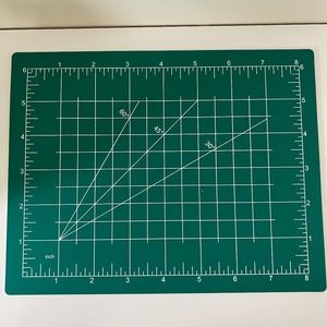 Crafters 8 X 6 Cutting Mat Board With Inches and 3 Angles 30, 45 and 60 Degree
